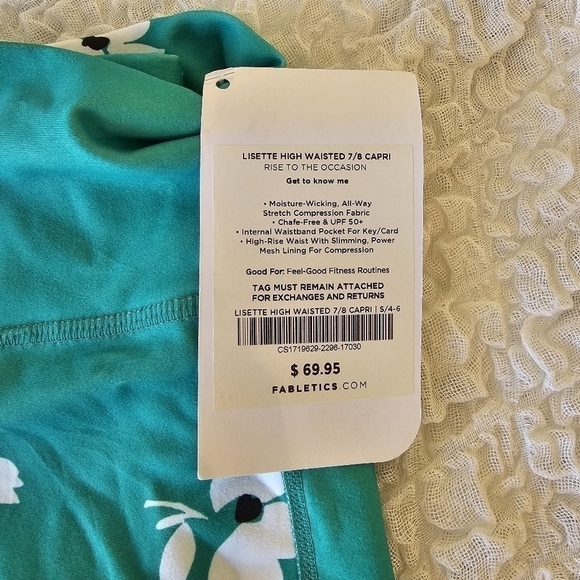 Fabletics Lisette 7/8 High Waisted Capri Teal small - Picture 6 of 9